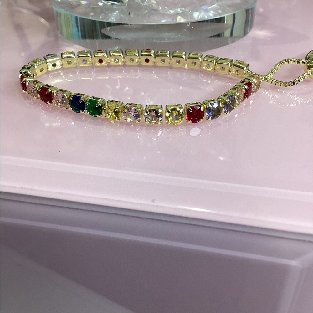 Elegant Multicolor crystal Rhinestone Toggle Bracelet